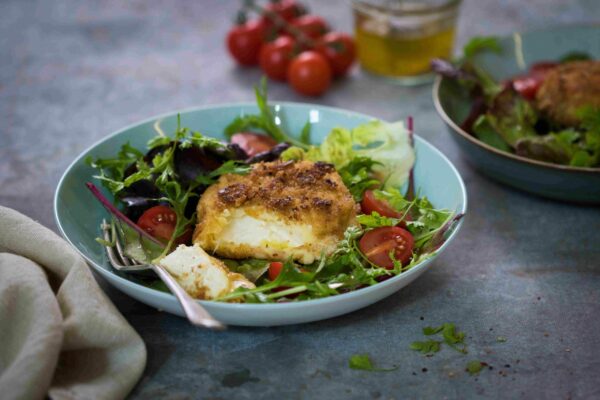 Saint-marcellin pané en salade
