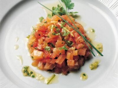 Tartare de saumon mariné à l'aneth