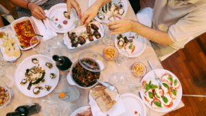 dîner italien à la maison