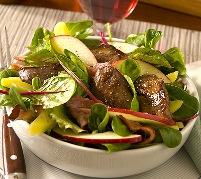 salade lyonnaise aux foies de volaille