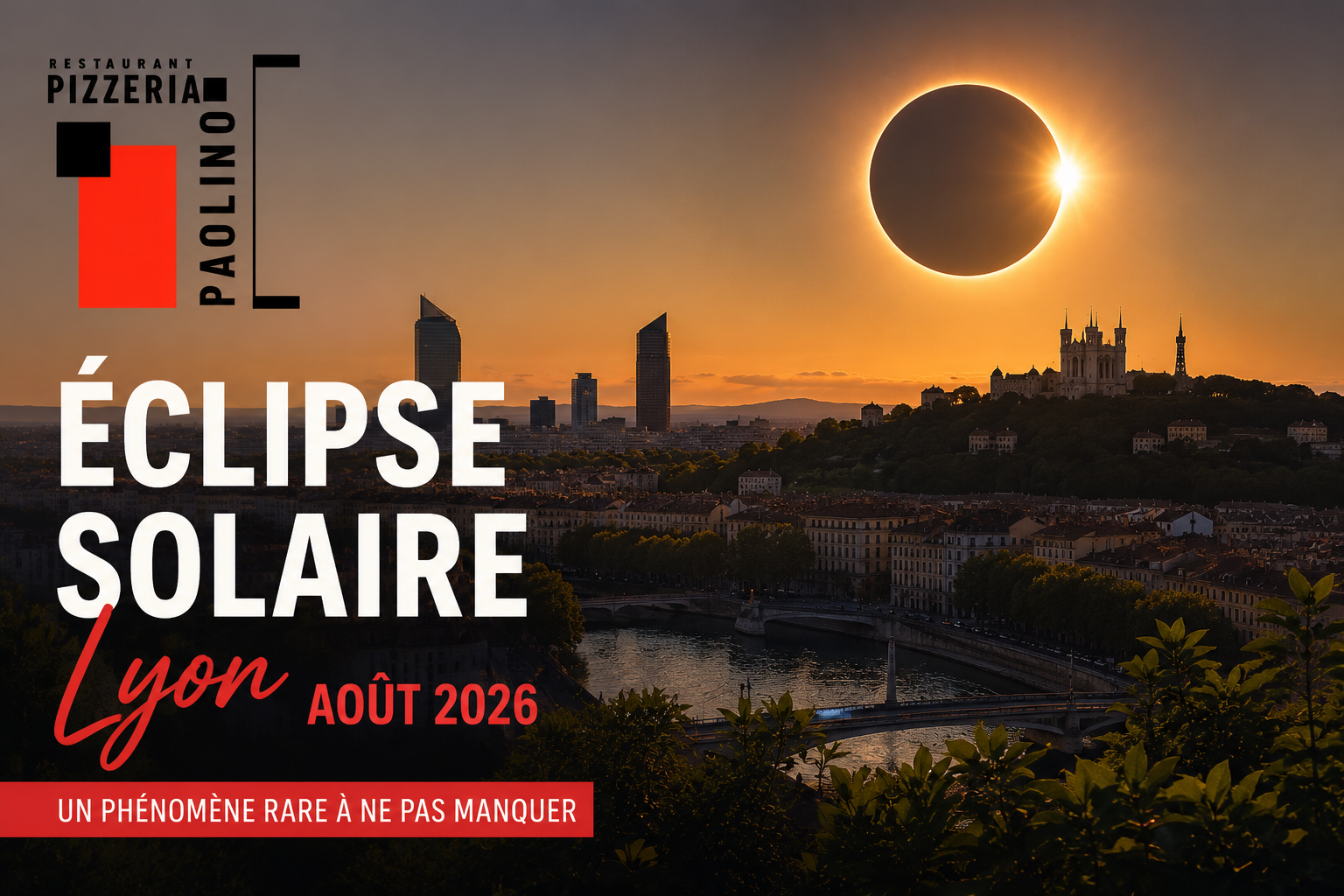 éclipse solaire Lyon août 2026